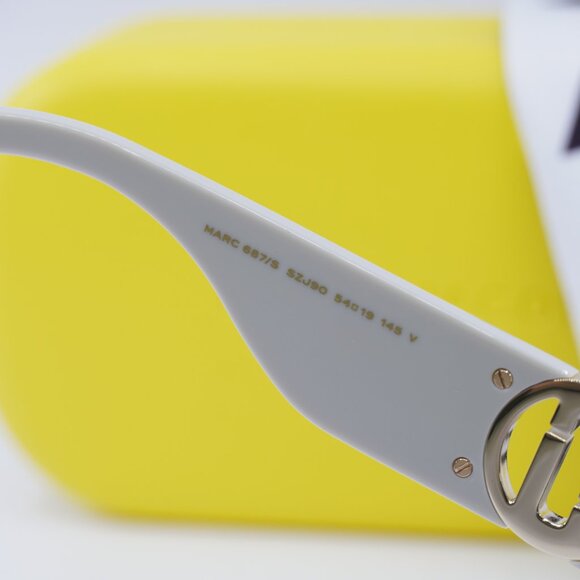 Marc Jacobs MARC 687/S 0SZJ 9O Square Sunglasses - Ivory\Dark Gray Gradient - Picture 7 of 10